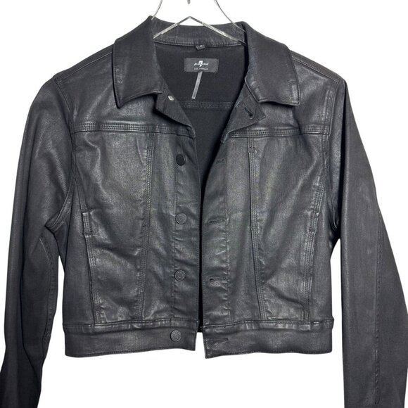7 For All Mankind  Coated Trucker Jacket - Picture 1 of 8